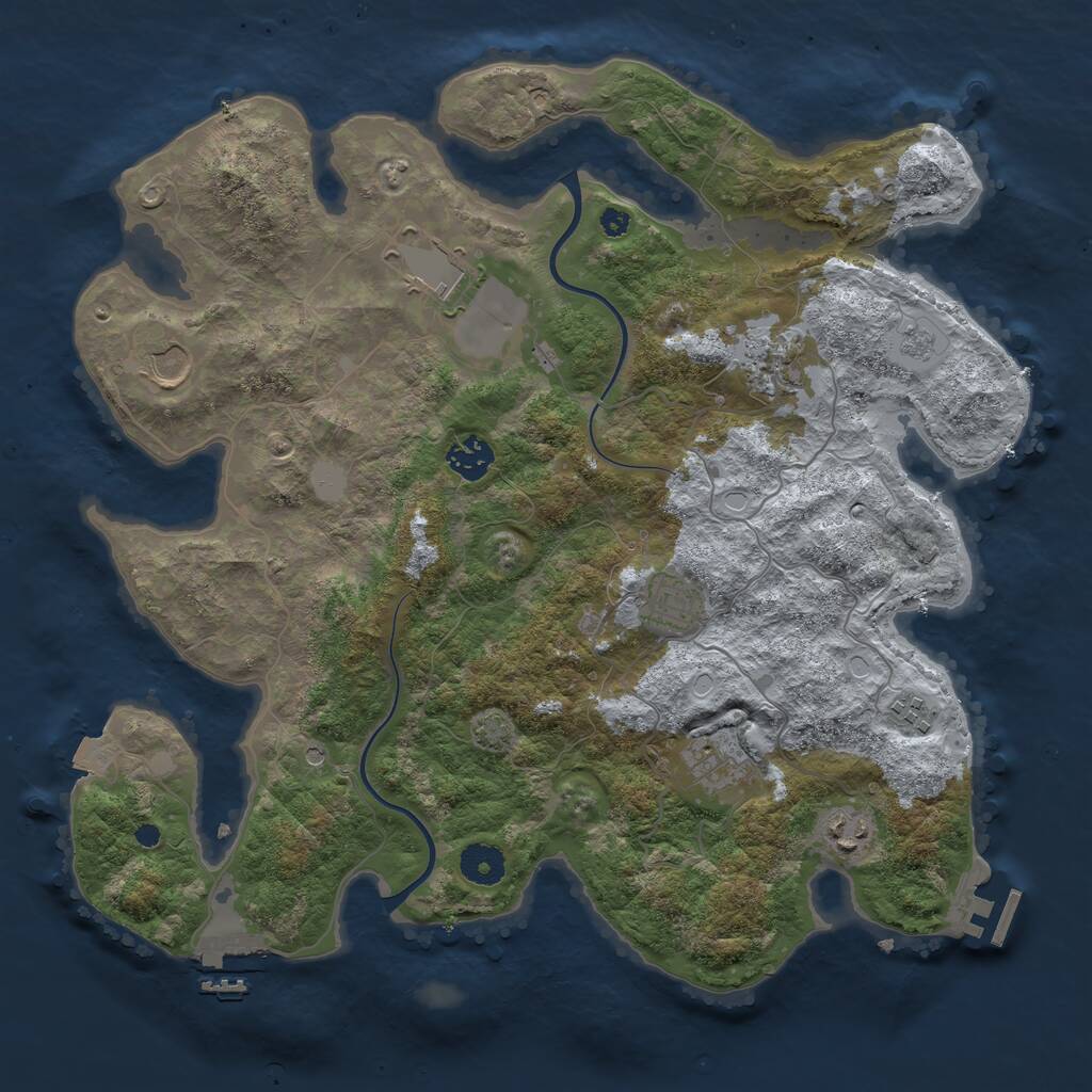 Rust Map: Procedural Map, Size: 3750, Seed: 173506424, 14 Monuments