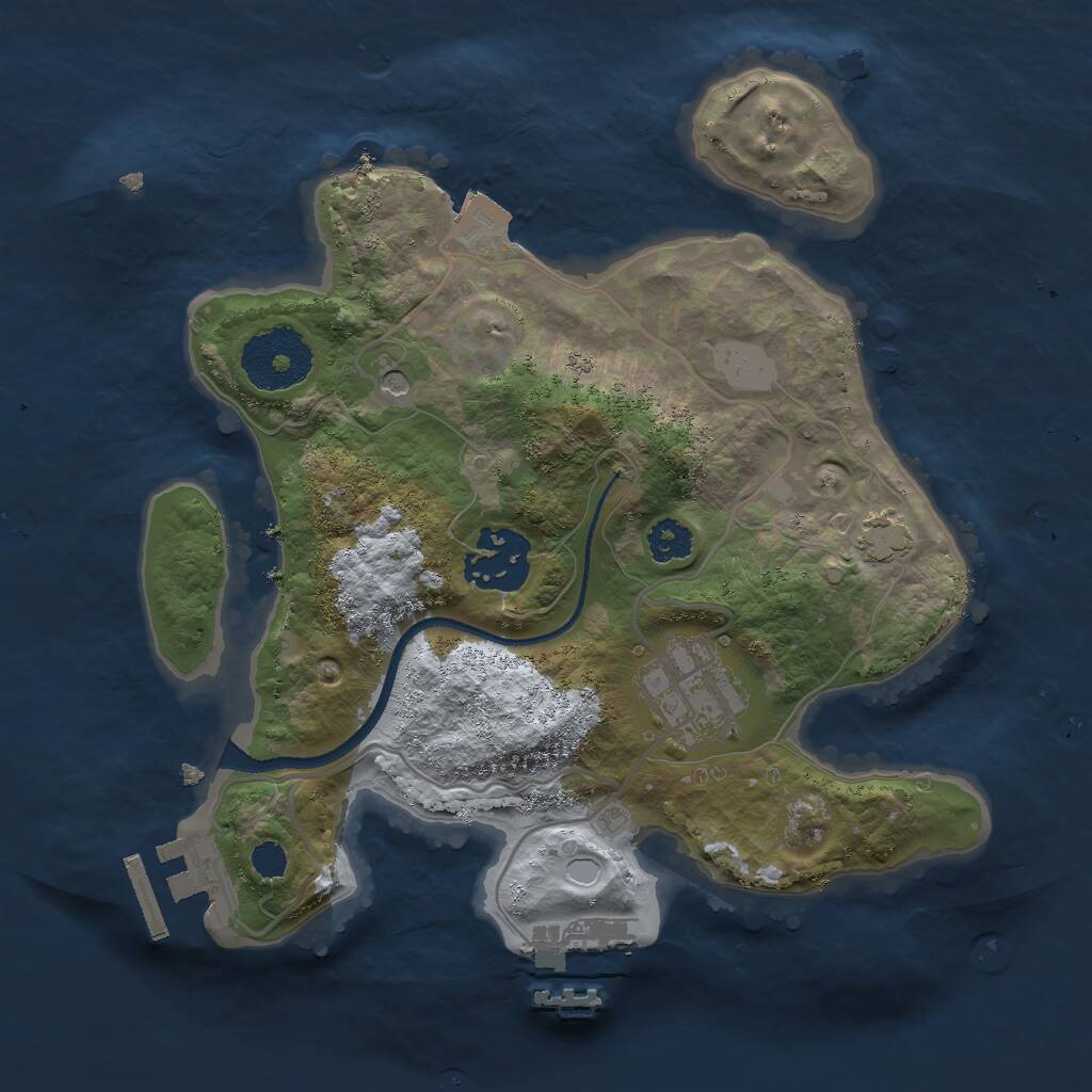 Rust Map: Procedural Map, Size: 2500, Seed: 2057504516, 7 Monuments