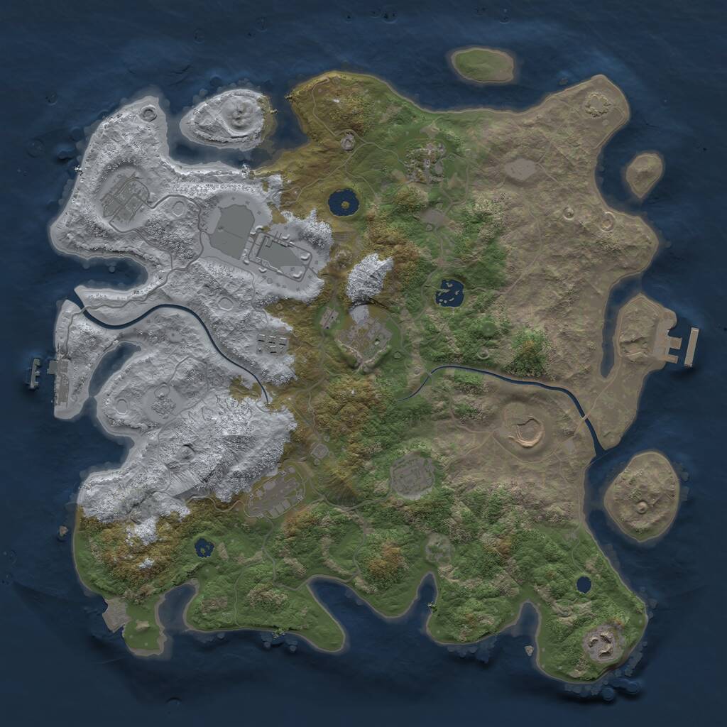 Rust Map: Procedural Map, Size: 3800, Seed: 1528261511, 15 Monuments