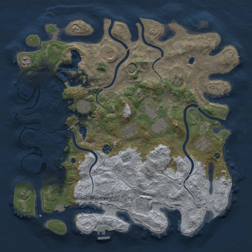 Rust Map: Procedural Map, Size: 4250, Seed: 802365525, 15 Monuments