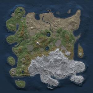 Thumbnail Rust Map: Procedural Map, Size: 3500, Seed: 740900508, 14 Monuments