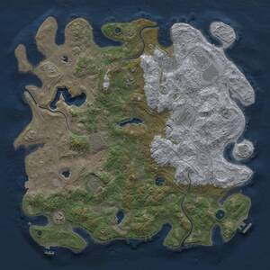 Thumbnail Rust Map: Procedural Map, Size: 4500, Seed: 1107601269, 15 Monuments