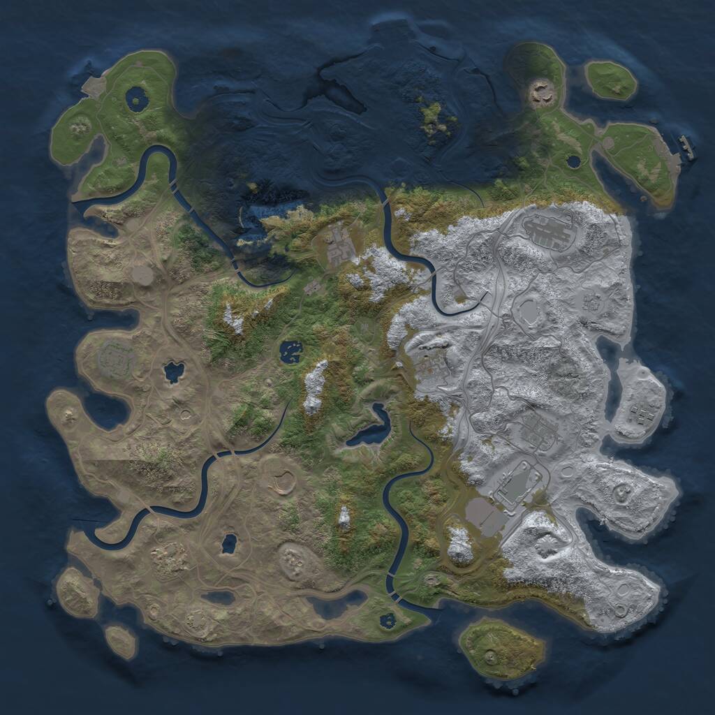 Rust Map: Procedural Map, Size: 4500, Seed: 122937, 17 Monuments