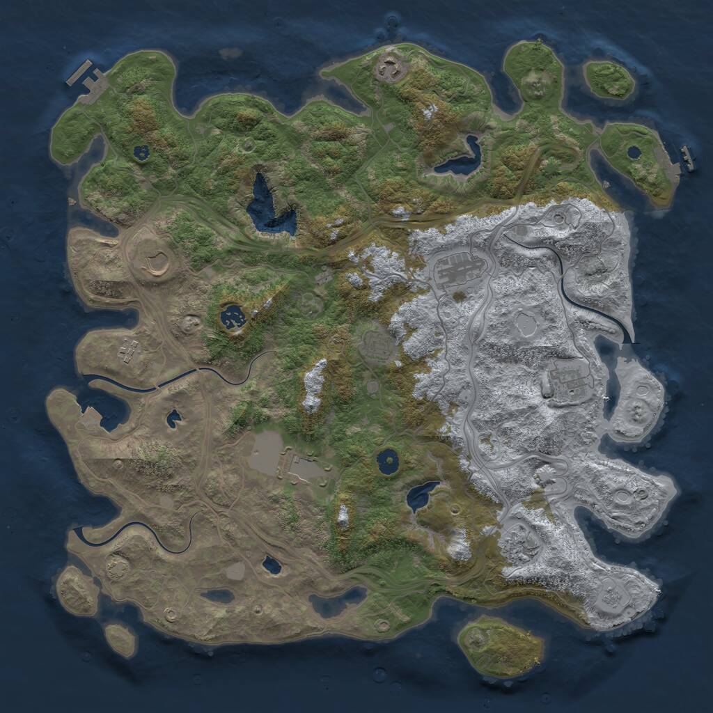 Rust Map: Procedural Map, Size: 4500, Seed: 122937, 15 Monuments