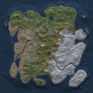 Thumbnail Rust Map: Procedural Map, Size: 3500, Seed: 169864001, 14 Monuments