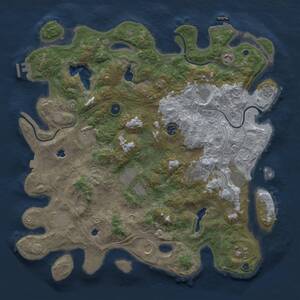 Thumbnail Rust Map: Procedural Map, Size: 4500, Seed: 1377217519, 17 Monuments