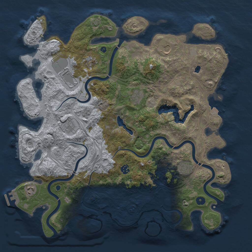 Rust Map: Procedural Map, Size: 4250, Seed: 180260668, 14 Monuments
