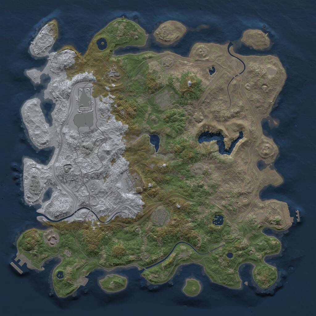 Rust Map: Procedural Map, Size: 4250, Seed: 180260668, 14 Monuments