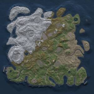 Thumbnail Rust Map: Procedural Map, Size: 3900, Seed: 281033237, 16 Monuments