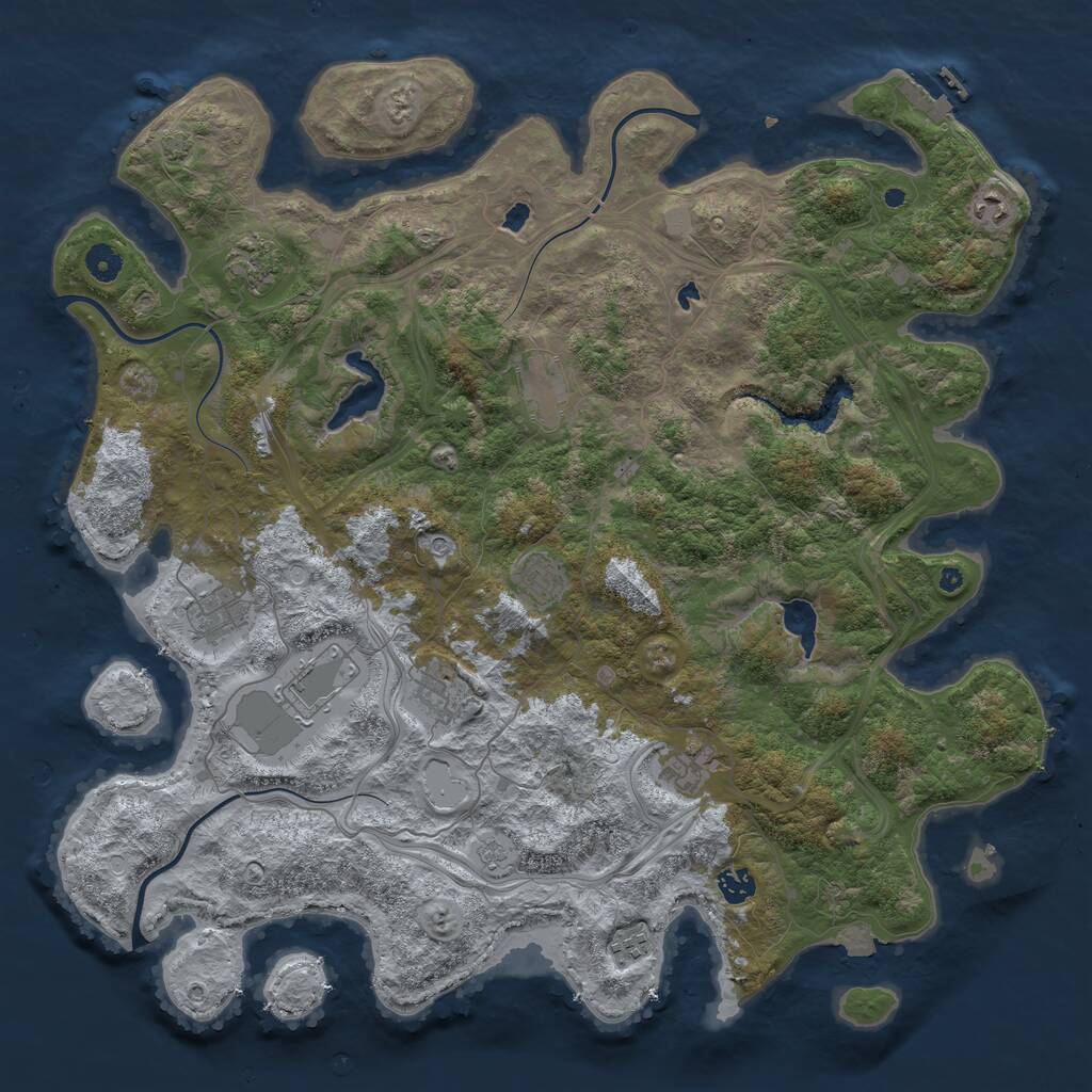 Rust Map: Procedural Map, Size: 4500, Seed: 373167338, 15 Monuments