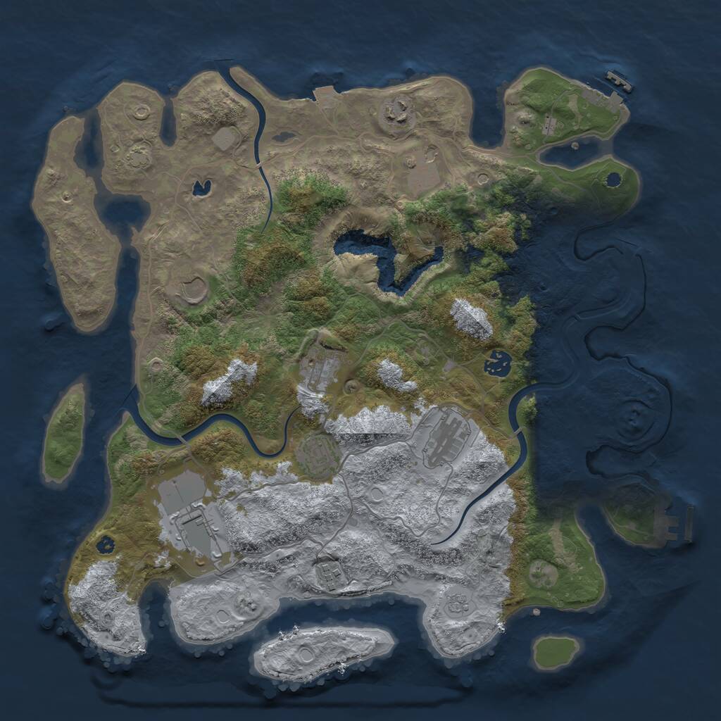 Rust Map: Procedural Map, Size: 4000, Seed: 386106207, 15 Monuments