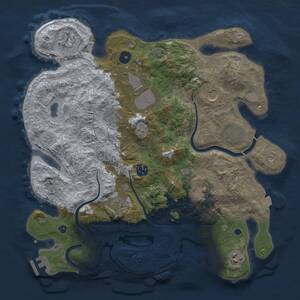Thumbnail Rust Map: Procedural Map, Size: 3750, Seed: 1018565142, 16 Monuments