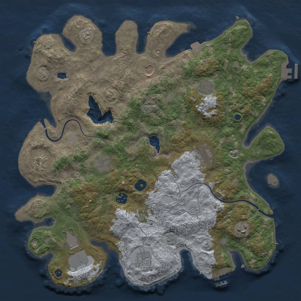 Rust Map: Procedural Map, Size: 4000, Seed: 75902336, 16 Monuments