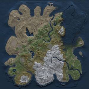 Thumbnail Rust Map: Procedural Map, Size: 4000, Seed: 75902336, 15 Monuments