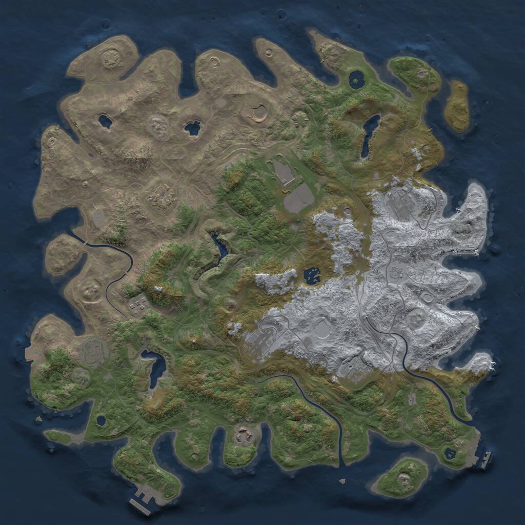 Rust Map: Procedural Map, Size: 4500, Seed: 1282117652, 16 Monuments