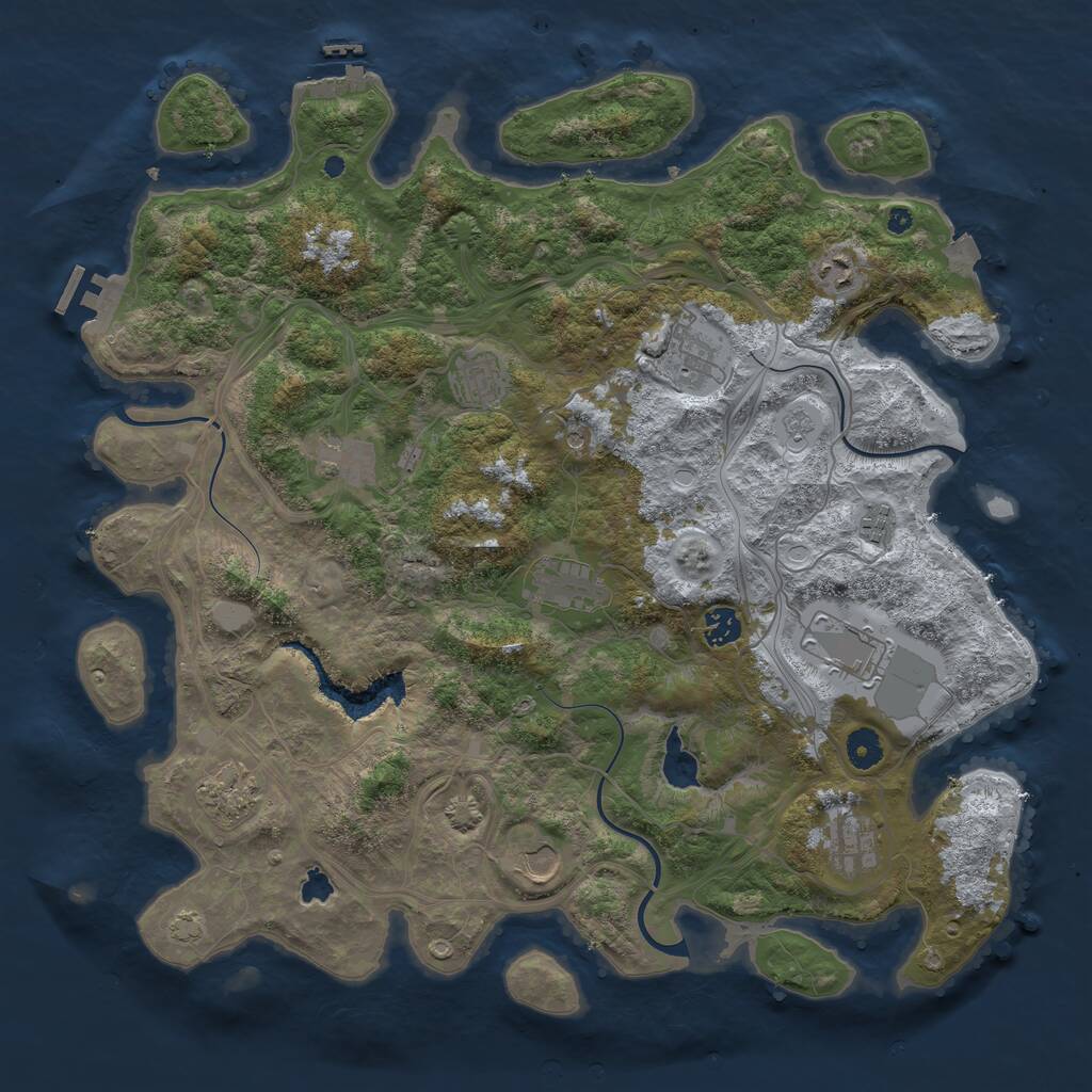 Rust Map: Procedural Map, Size: 4250, Seed: 28622, 17 Monuments