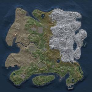 Thumbnail Rust Map: Procedural Map, Size: 3600, Seed: 990313, 15 Monuments