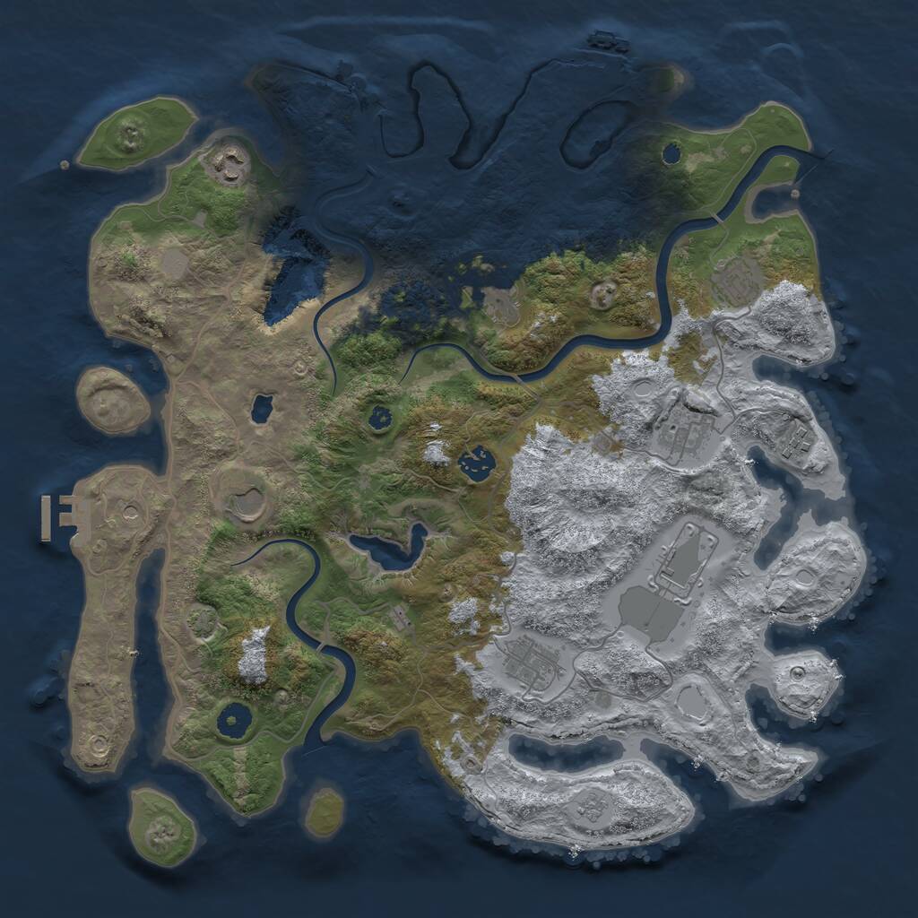 Rust Map: Procedural Map, Size: 4000, Seed: 1995162334, 15 Monuments