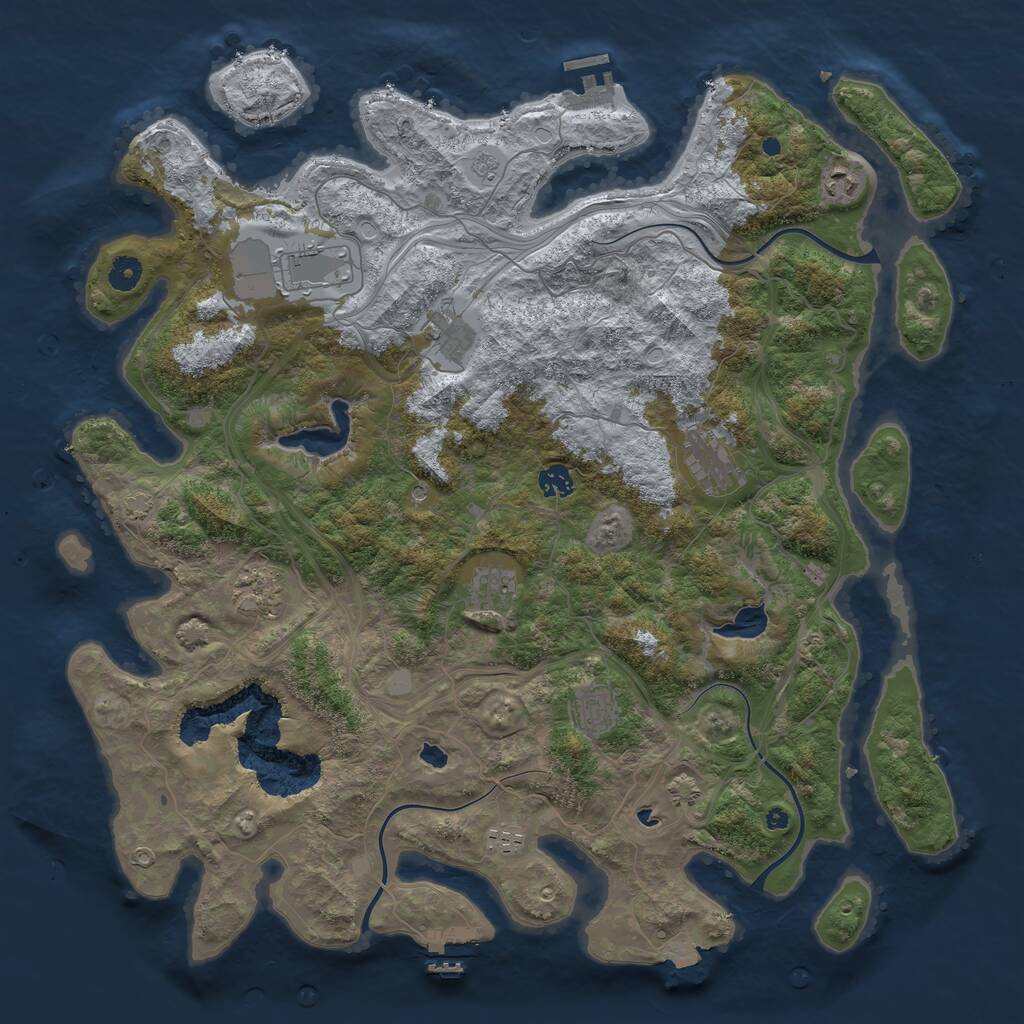 Rust Map: Procedural Map, Size: 4500, Seed: 92824685, 15 Monuments