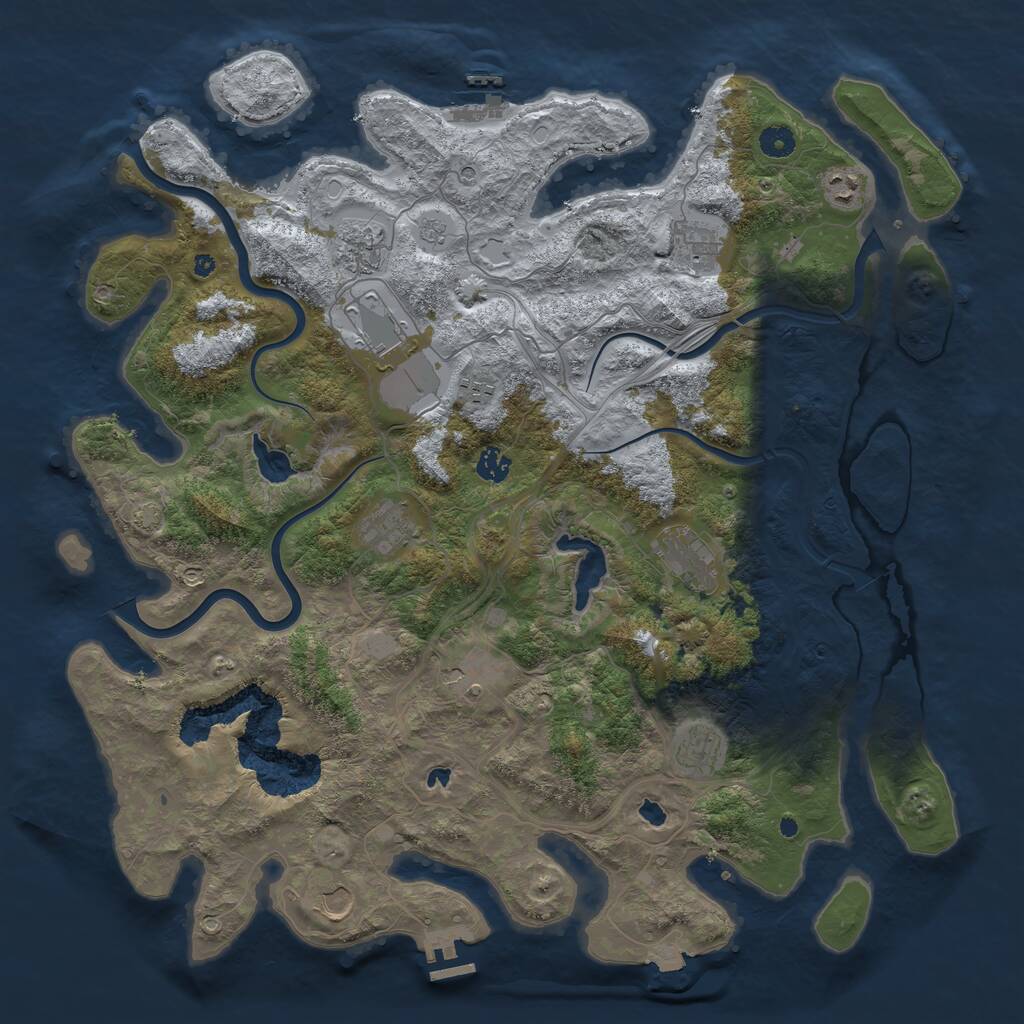 Rust Map: Procedural Map, Size: 4500, Seed: 92824685, 17 Monuments