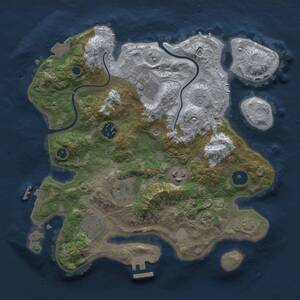 Thumbnail Rust Map: Procedural Map, Size: 3000, Seed: 1482889216, 11 Monuments