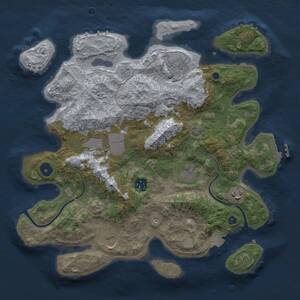 Thumbnail Rust Map: Procedural Map, Size: 3500, Seed: 69955, 12 Monuments