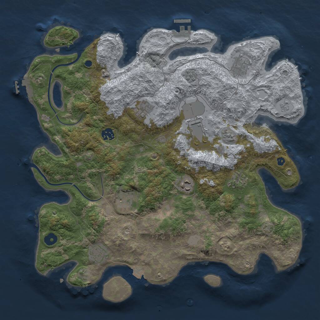 Rust Map: Procedural Map, Size: 3850, Seed: 61809802, 15 Monuments