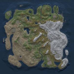 Thumbnail Rust Map: Procedural Map, Size: 4250, Seed: 381254534, 17 Monuments