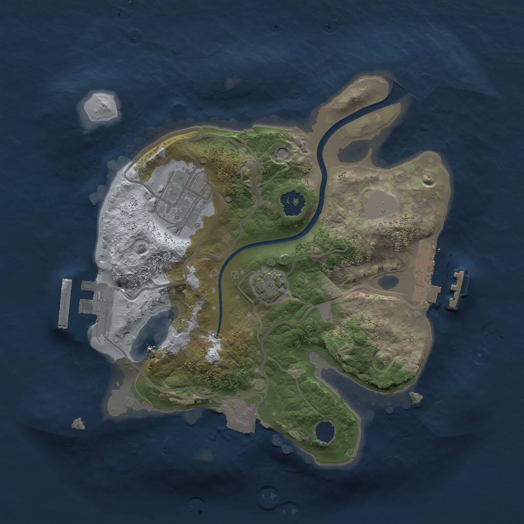 Rust Map: Procedural Map, Size: 2125, Seed: 373567865, 5 Monuments