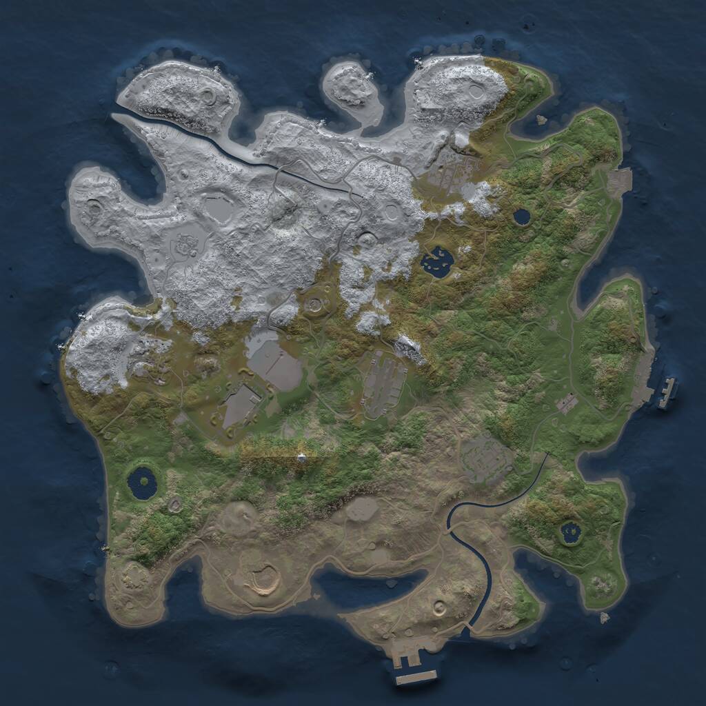 Rust Map: Procedural Map, Size: 3500, Seed: 86853193, 13 Monuments