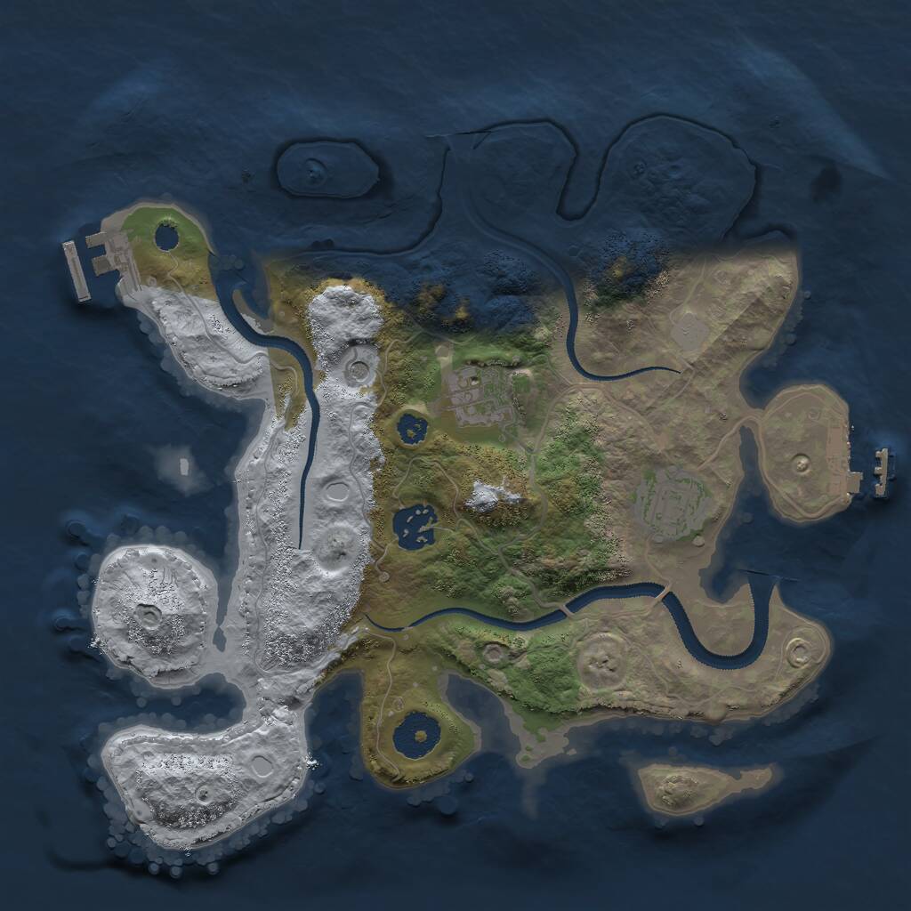 Rust Map: Procedural Map, Size: 3000, Seed: 21531, 7 Monuments