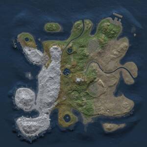 Thumbnail Rust Map: Procedural Map, Size: 3000, Seed: 21531, 8 Monuments