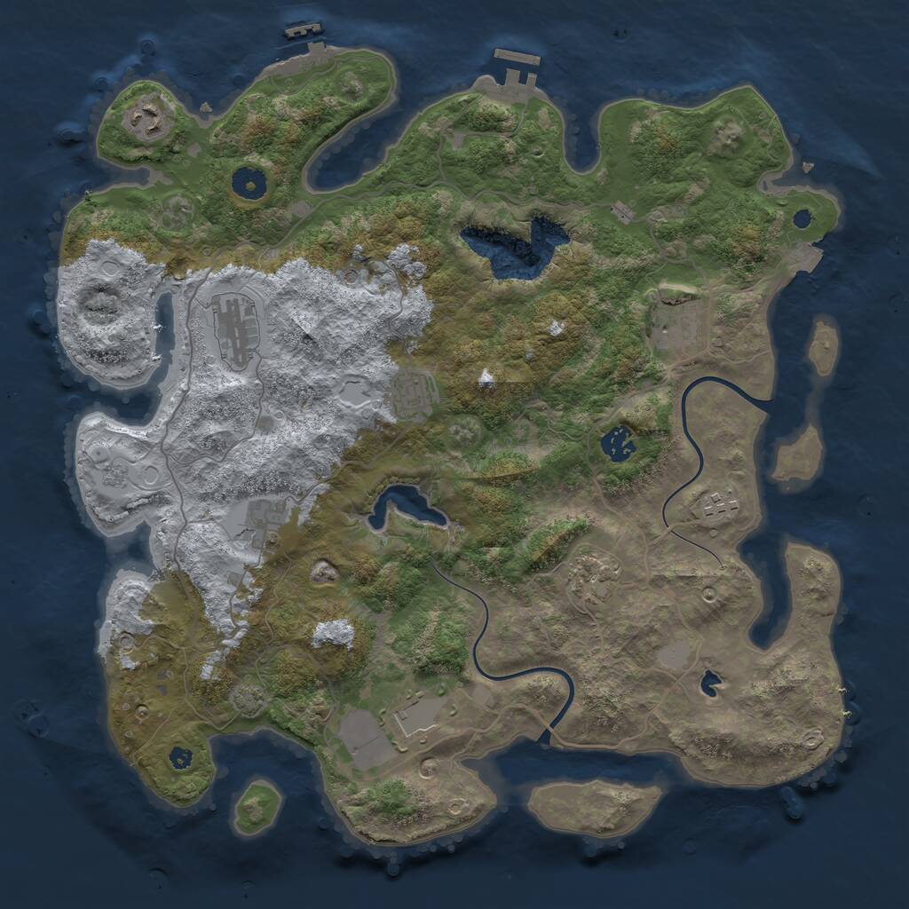 Rust Map: Procedural Map, Size: 4000, Seed: 46055316, 15 Monuments
