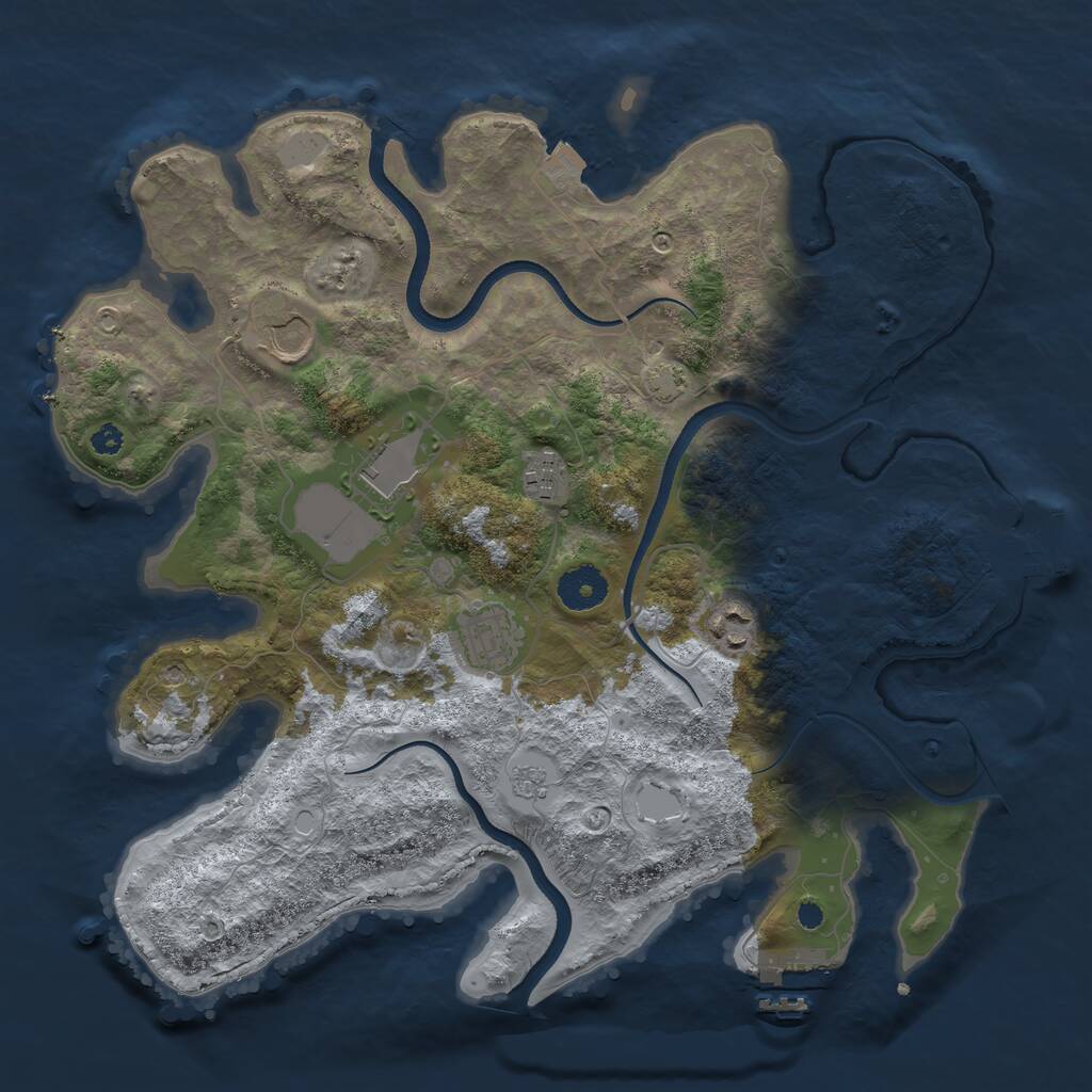 Rust Map: Procedural Map, Size: 3500, Seed: 9316872, 10 Monuments