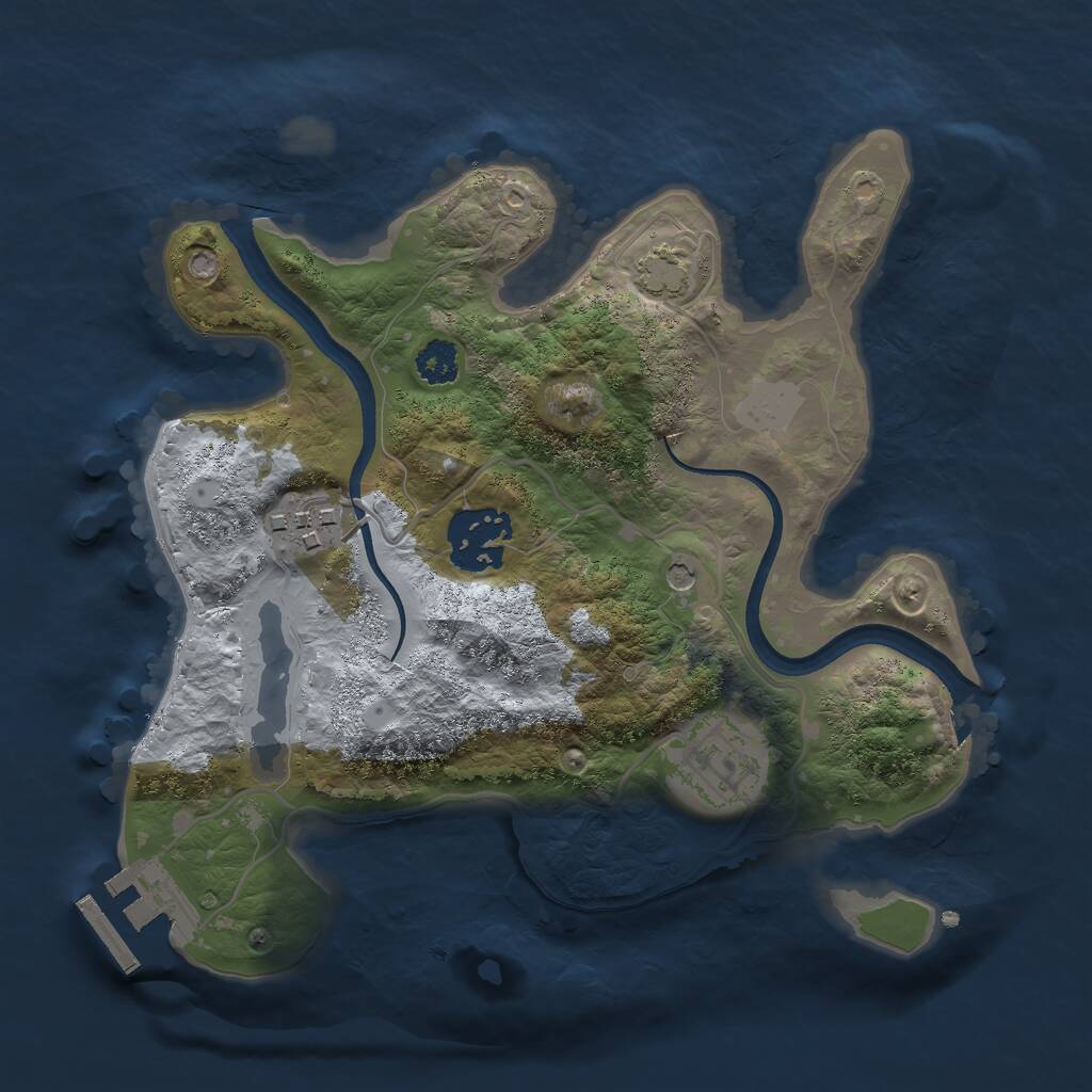 Rust Map: Procedural Map, Size: 2500, Seed: 1881, 7 Monuments