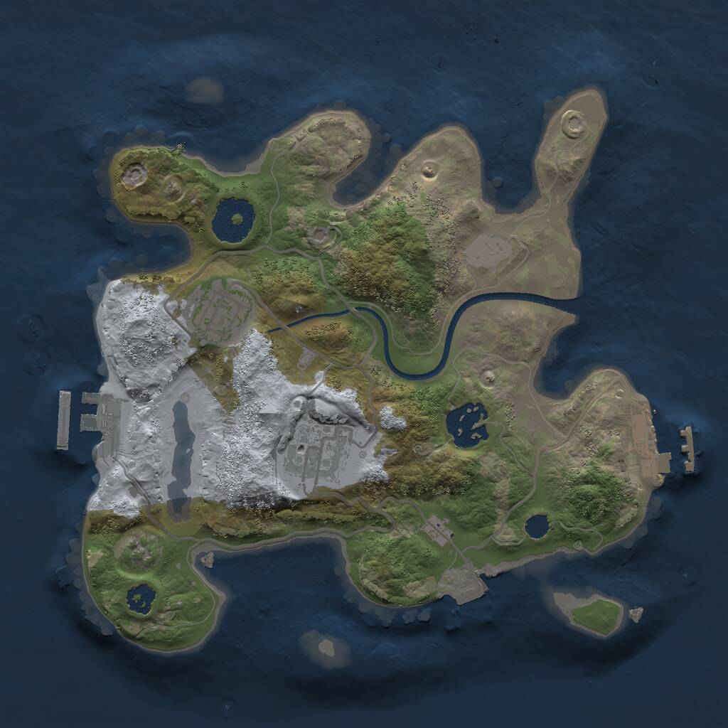 Rust Map: Procedural Map, Size: 2500, Seed: 1881, 6 Monuments