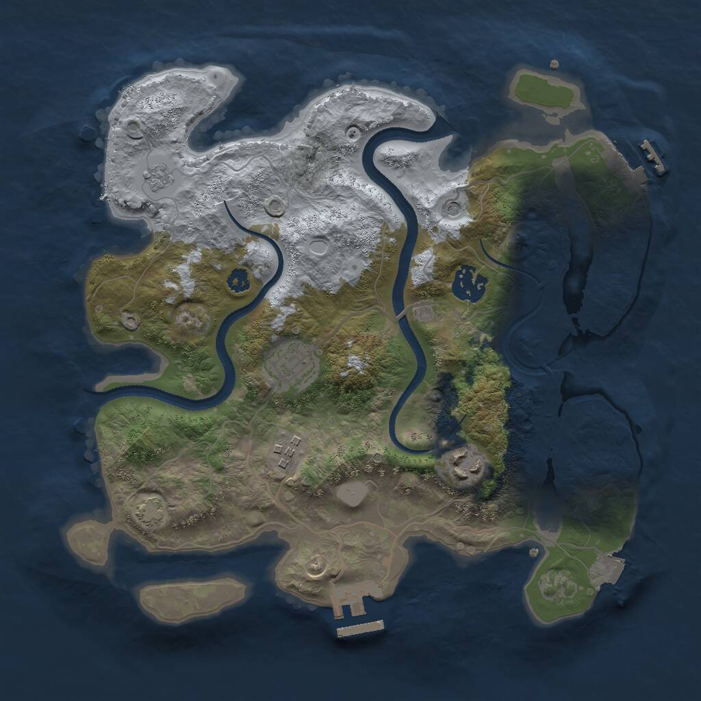 Rust Map: Procedural Map, Size: 3000, Seed: 859377257, 10 Monuments