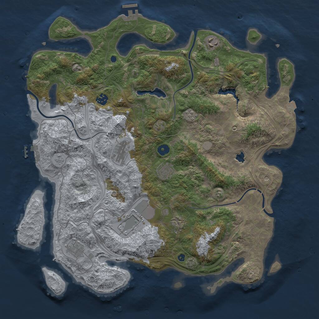 Rust Map: Procedural Map, Size: 4250, Seed: 1550371957, 14 Monuments