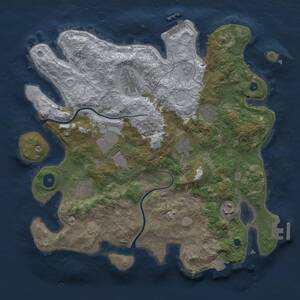 Thumbnail Rust Map: Procedural Map, Size: 3500, Seed: 1041837673, 13 Monuments