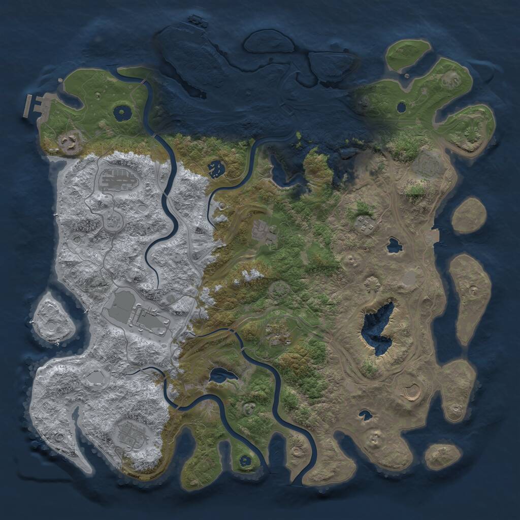 Rust Map: Procedural Map, Size: 4500, Seed: 31020247, 17 Monuments