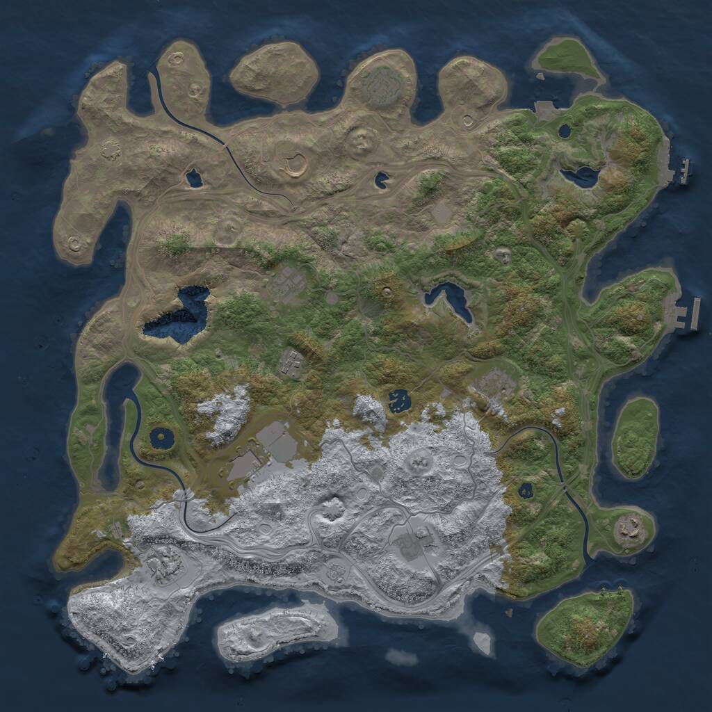 Rust Map: Procedural Map, Size: 4500, Seed: 1803386215, 16 Monuments