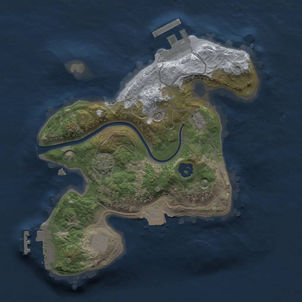 Rust Map: Procedural Map, Size: 2000, Seed: 981331026, 5 Monuments