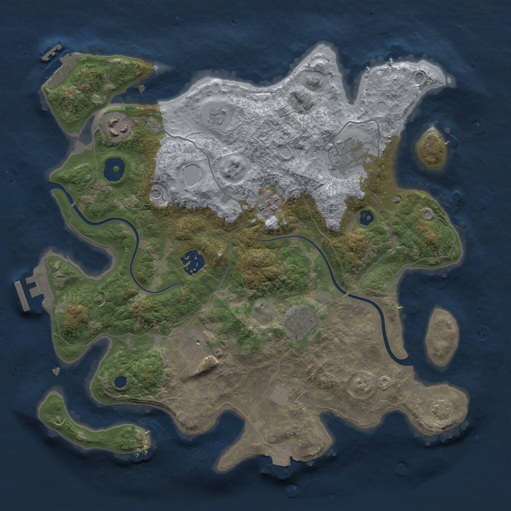 Rust Map: Procedural Map, Size: 3350, Seed: 71117, 12 Monuments