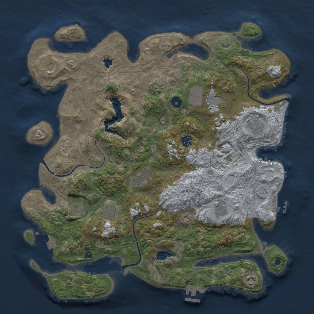 Rust Map: Procedural Map, Size: 4250, Seed: 80842048, 17 Monuments