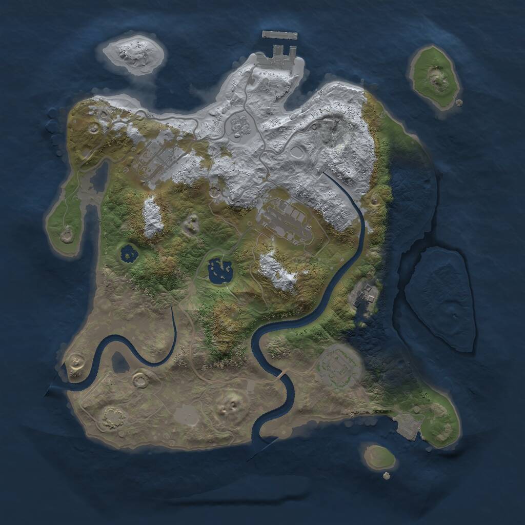 Rust Map: Procedural Map, Size: 3000, Seed: 64869, 12 Monuments