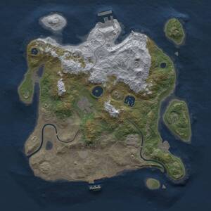 Thumbnail Rust Map: Procedural Map, Size: 3000, Seed: 64869, 9 Monuments