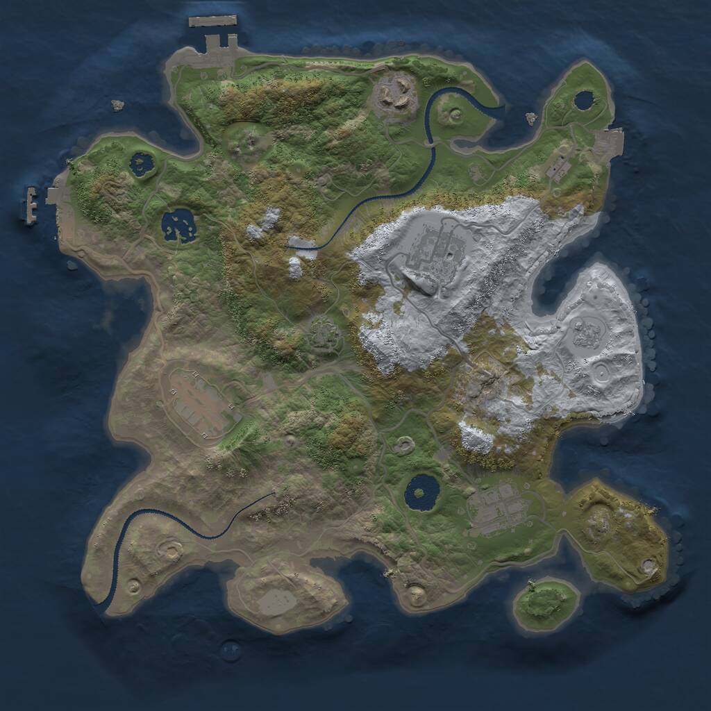 Rust Map: Procedural Map, Size: 3000, Seed: 290219818, 10 Monuments