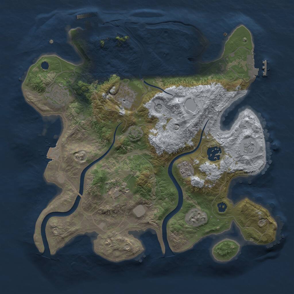 Rust Map: Procedural Map, Size: 3000, Seed: 290219818, 11 Monuments
