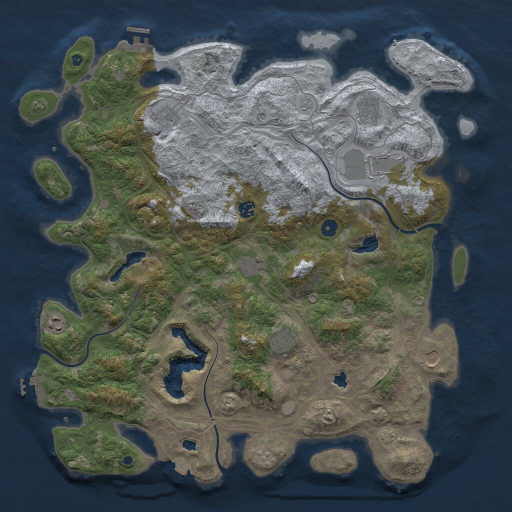 Rust Map: Procedural Map, Size: 4500, Seed: 2070519486, 15 Monuments