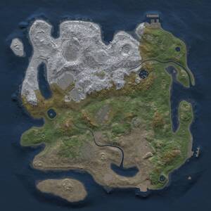 Thumbnail Rust Map: Procedural Map, Size: 3500, Seed: 253491432, 12 Monuments